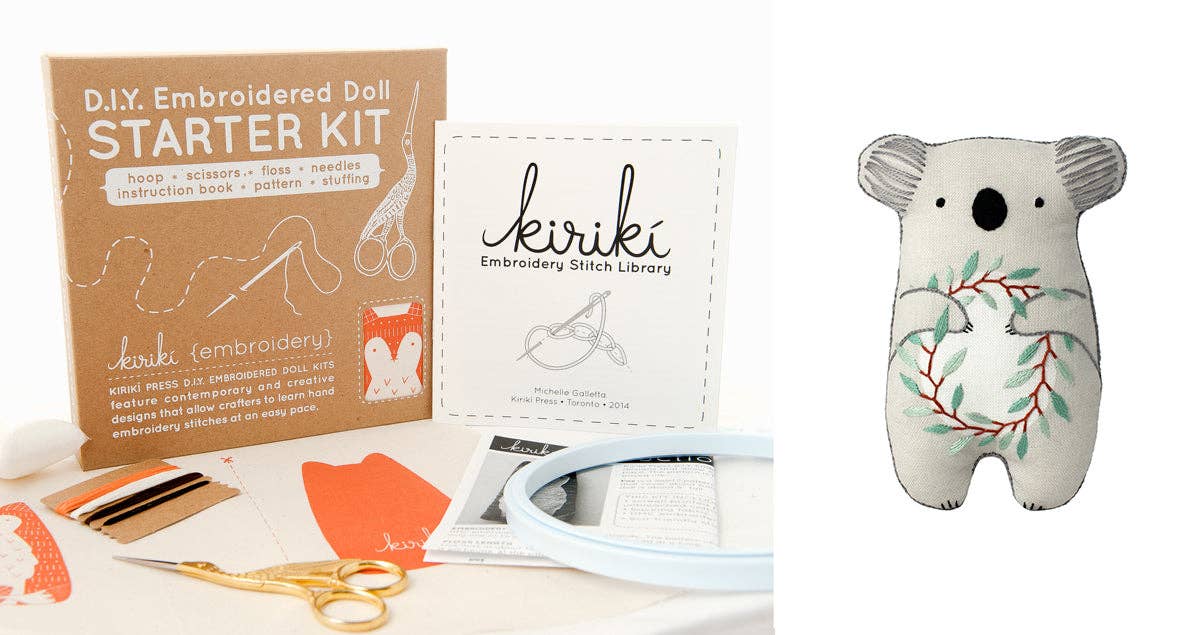 *Pre - order* Beginner "Koala" Embroidery Doll Kit - Shop at Persephone's Hearth