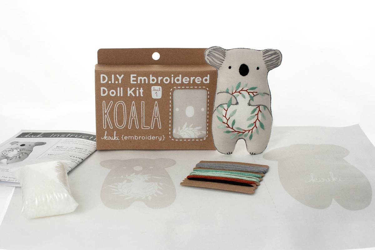 *Pre - order* Beginner "Koala" Embroidery Doll Kit - Shop at Persephone's Hearth