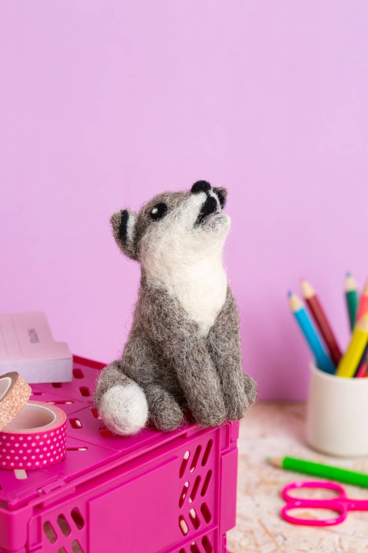 *Pre - order* Beginner Mini Wolf Cub Mini Needle Felting Kit - Shop at Persephone's Hearth