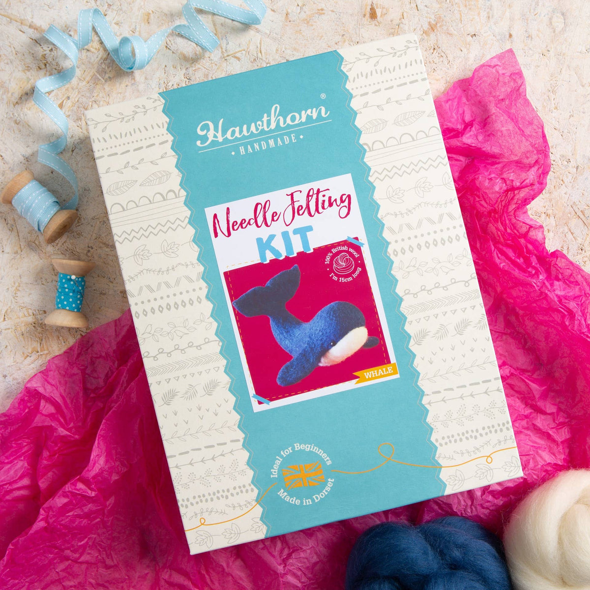 Beginner Whale Needle Felting Kit - Shop at Persephone's Hearth