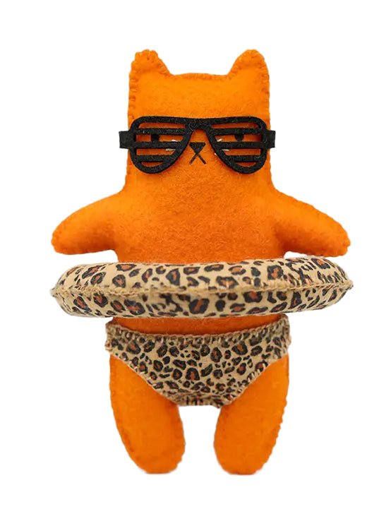 *Pre - order* Leopard Cat Embroidery & Felt Doll Kit - Shop at Persephone's Hearth