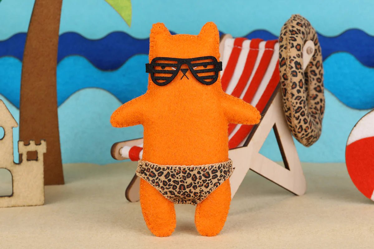 *Pre - order* Leopard Cat Embroidery & Felt Doll Kit - Shop at Persephone's Hearth
