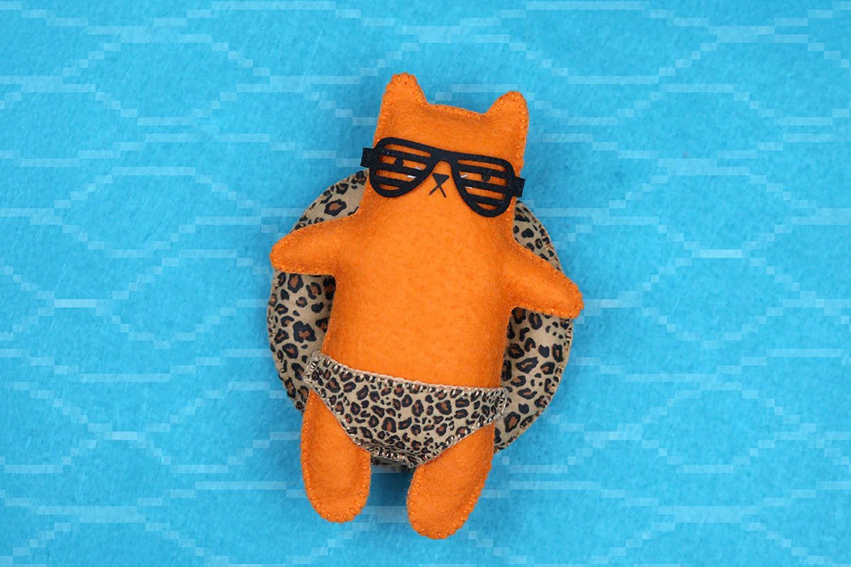 *Pre - order* Leopard Cat Embroidery & Felt Doll Kit - Shop at Persephone's Hearth