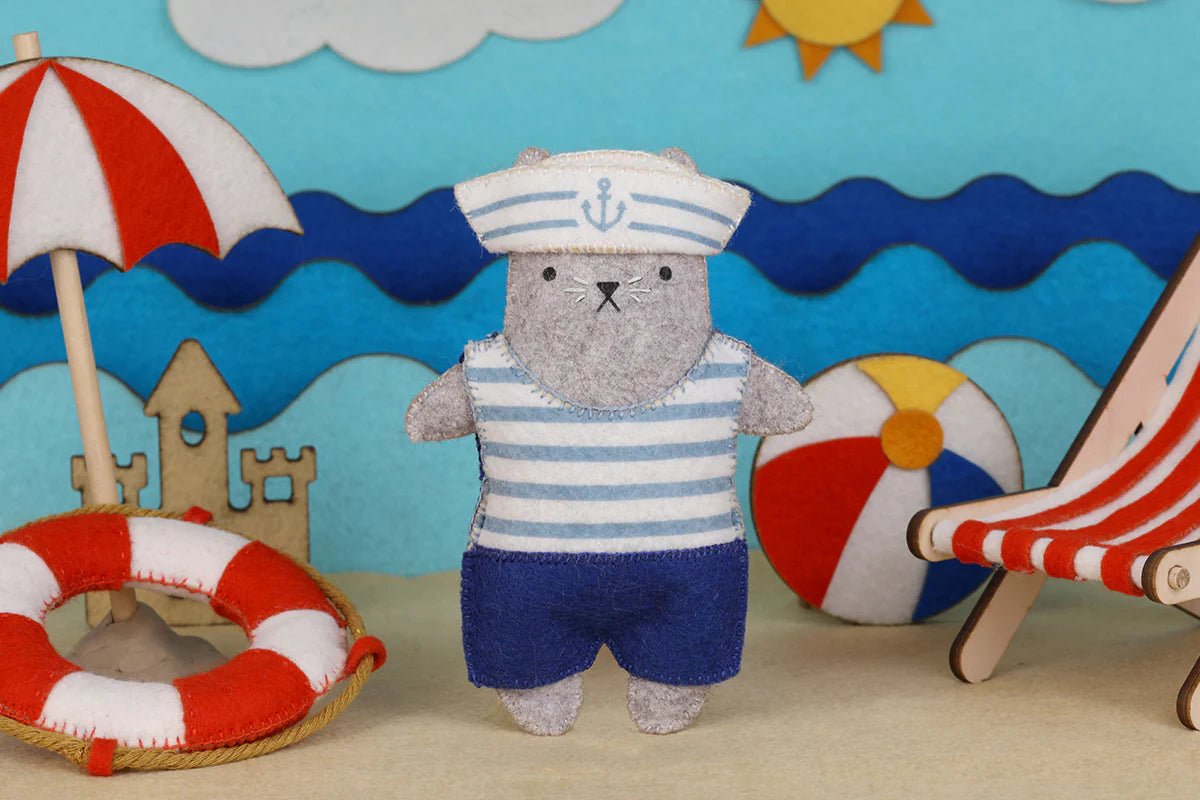 *Pre - order* Sailor Cat Embroidery & Felt Doll Kit - Shop at Persephone's Hearth