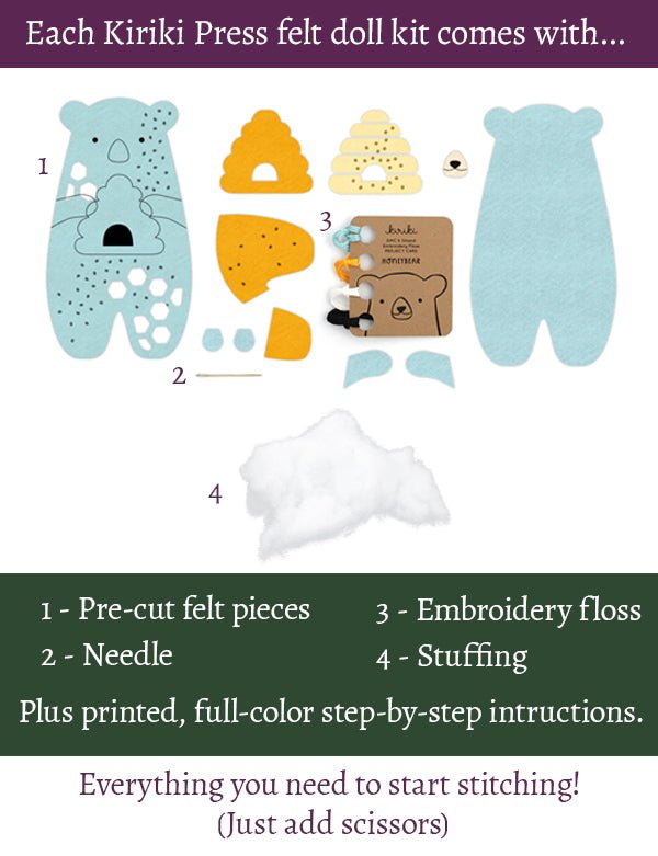 *Pre-order* Sailor Cat Embroidery & Felt Doll Kit - Shop at Persephone's Hearth