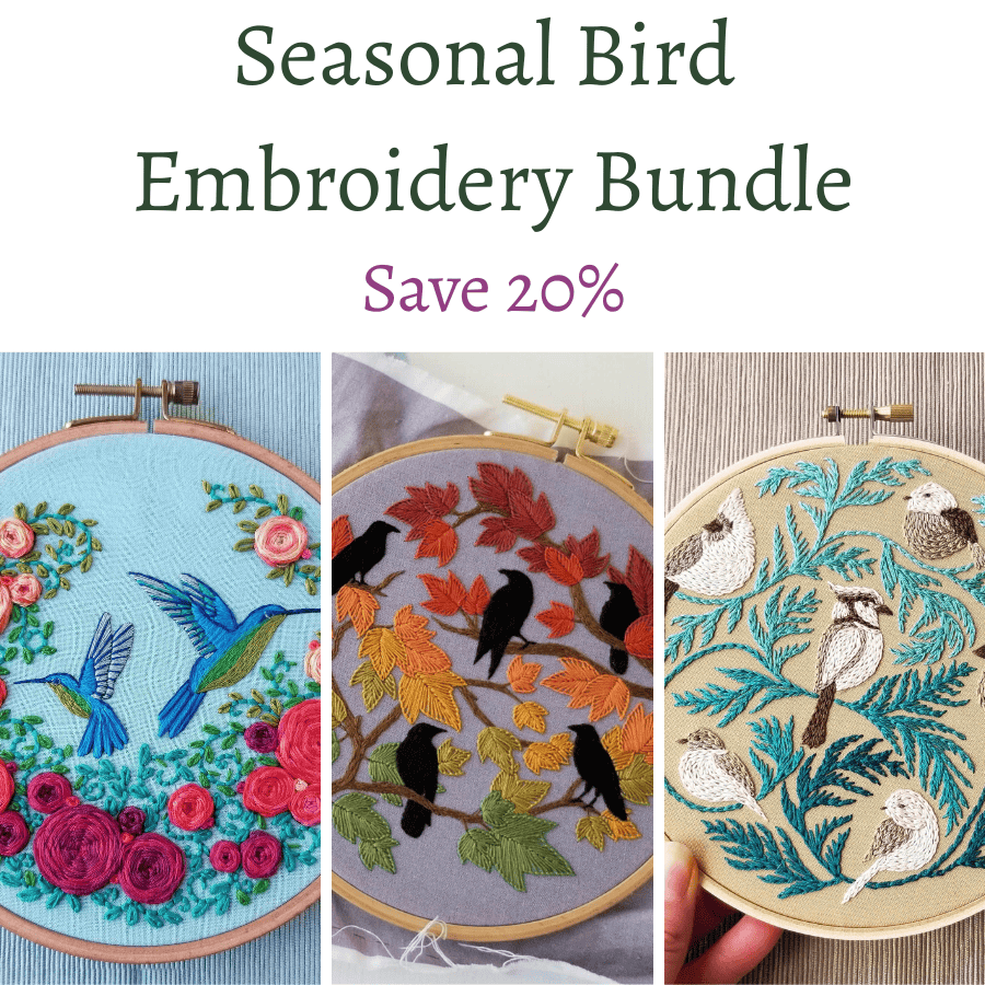 *Pre - order* Seasonal Birds Embroidery Kit Bundle - Shop at Persephone's Hearth
