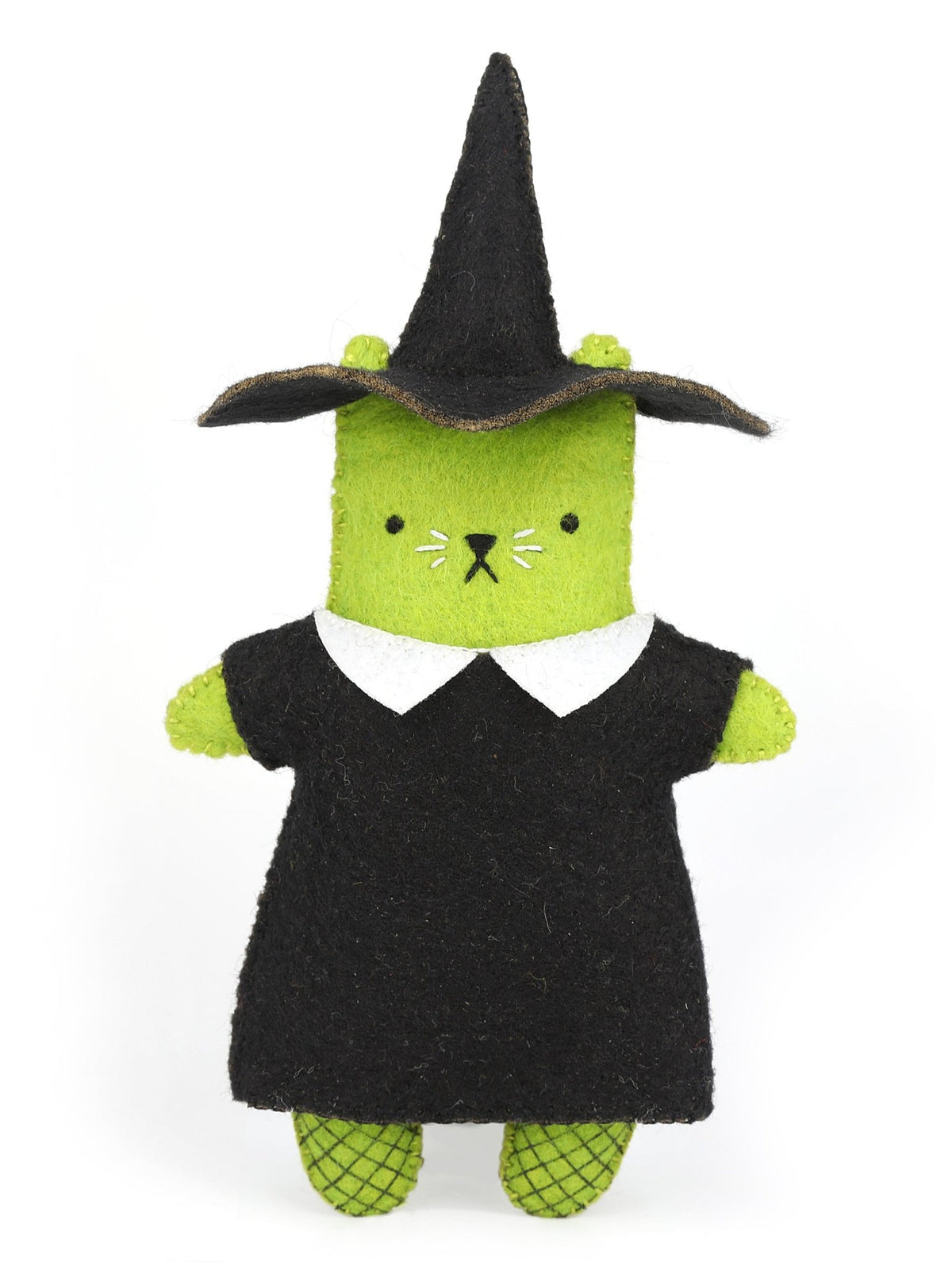 *Pre - order* Witch Cat Embroidery & Felt Doll Kit - Shop at Persephone's Hearth