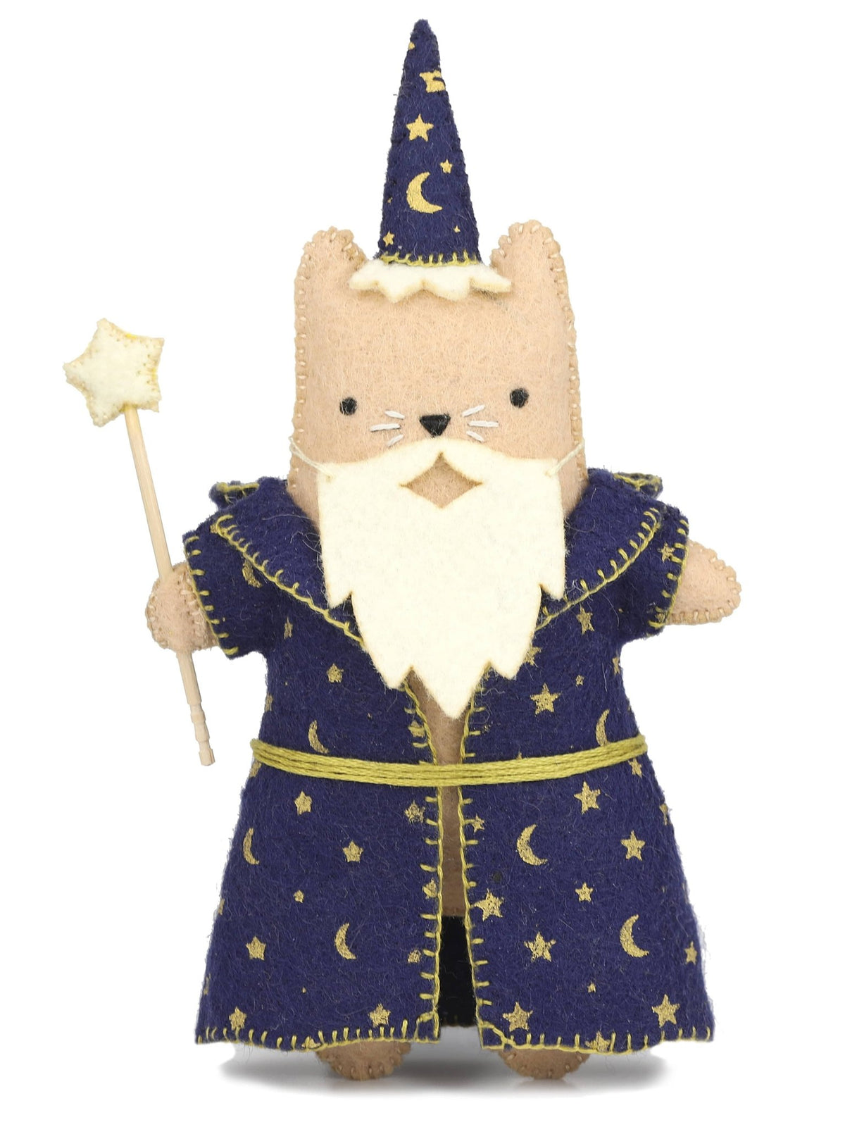 *Pre - order* Wizard Cat Embroidery & Felt Doll Kit - Shop at Persephone's Hearth