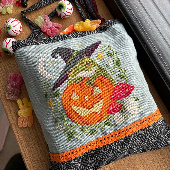 Pumpkin Toad Cross Stitch Kit (Hoop not included) - Shop at Persephone's Hearth