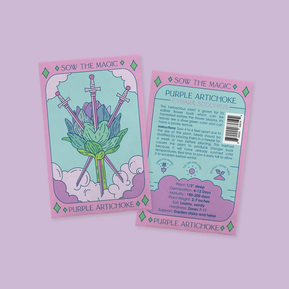 Purple Artichoke Tarot Garden Seed Packet - Shop at Persephone's Hearth