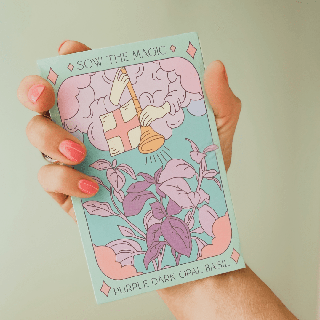 Purple Dark Opal Basil Tarot Garden Seed Packet - Shop at Persephone's Hearth