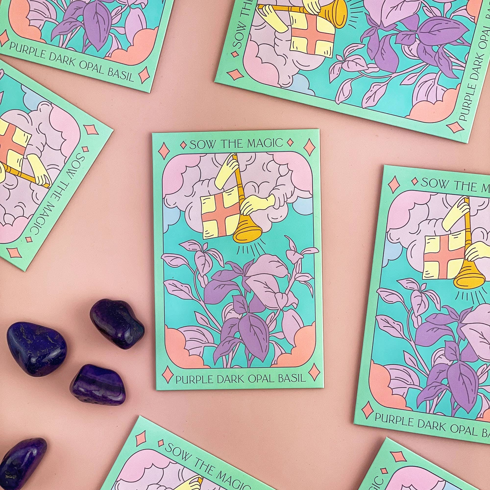 Purple Dark Opal Basil Tarot Garden Seed Packet - Thumbnail 2