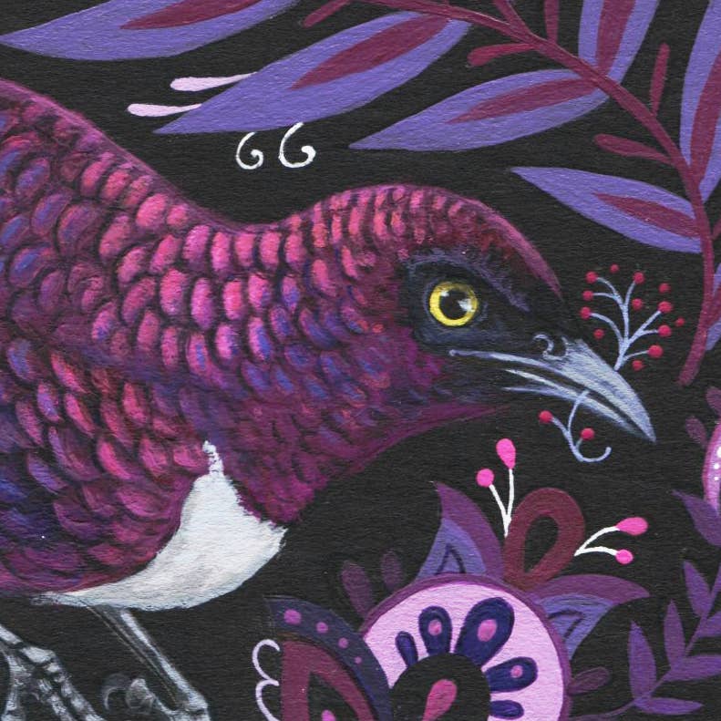 "Purple Gem" Folk Art Print, 10" x 8" - Shop at Persephone's Hearth