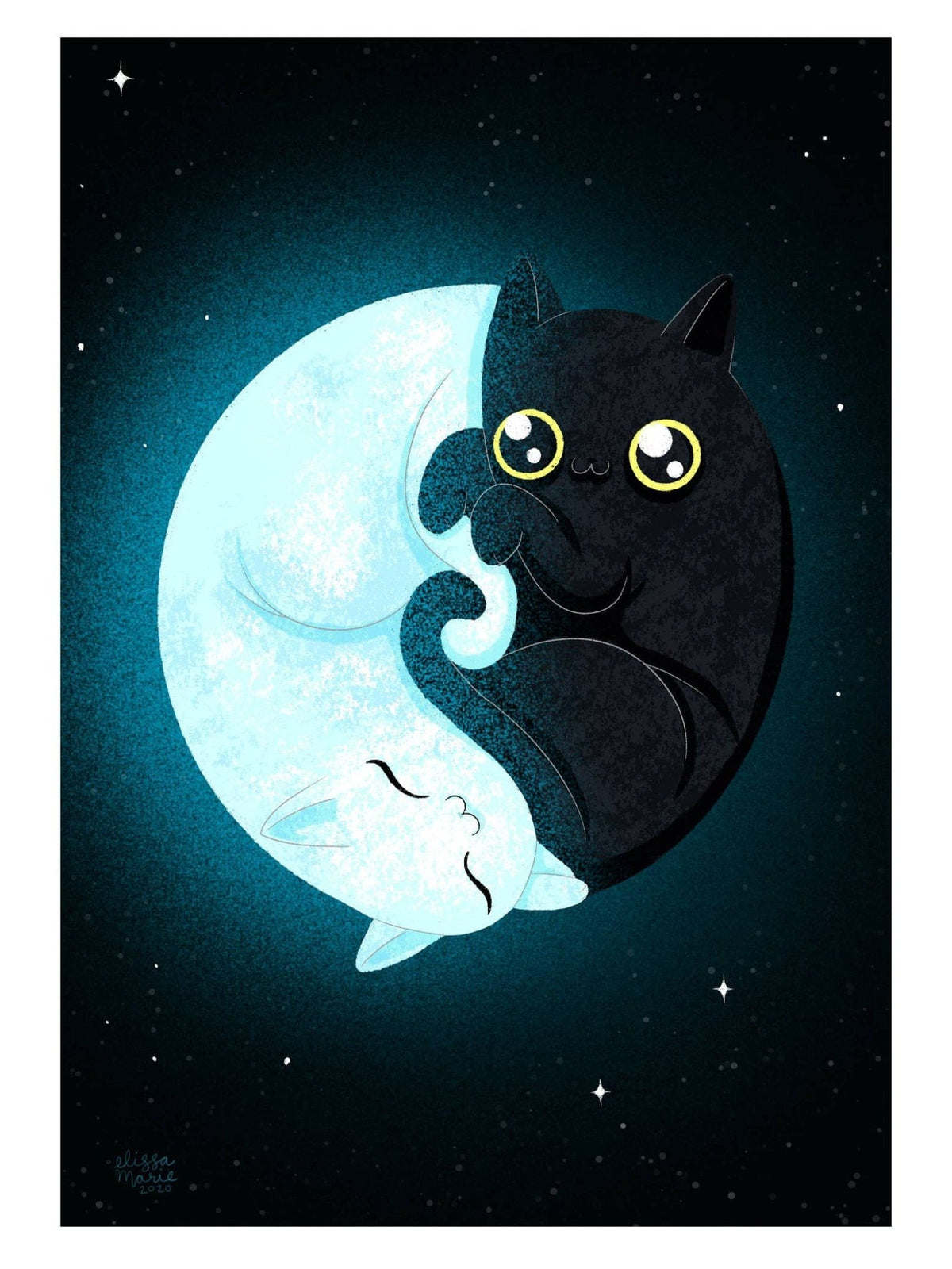 "Quarter Mewn" Art Print, 7" x 5" - Shop at Persephone's Hearth