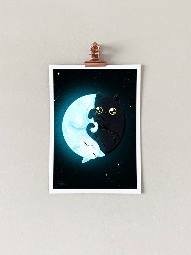 "Quarter Mewn" Art Print, 7" x 5" - Shop at Persephone's Hearth