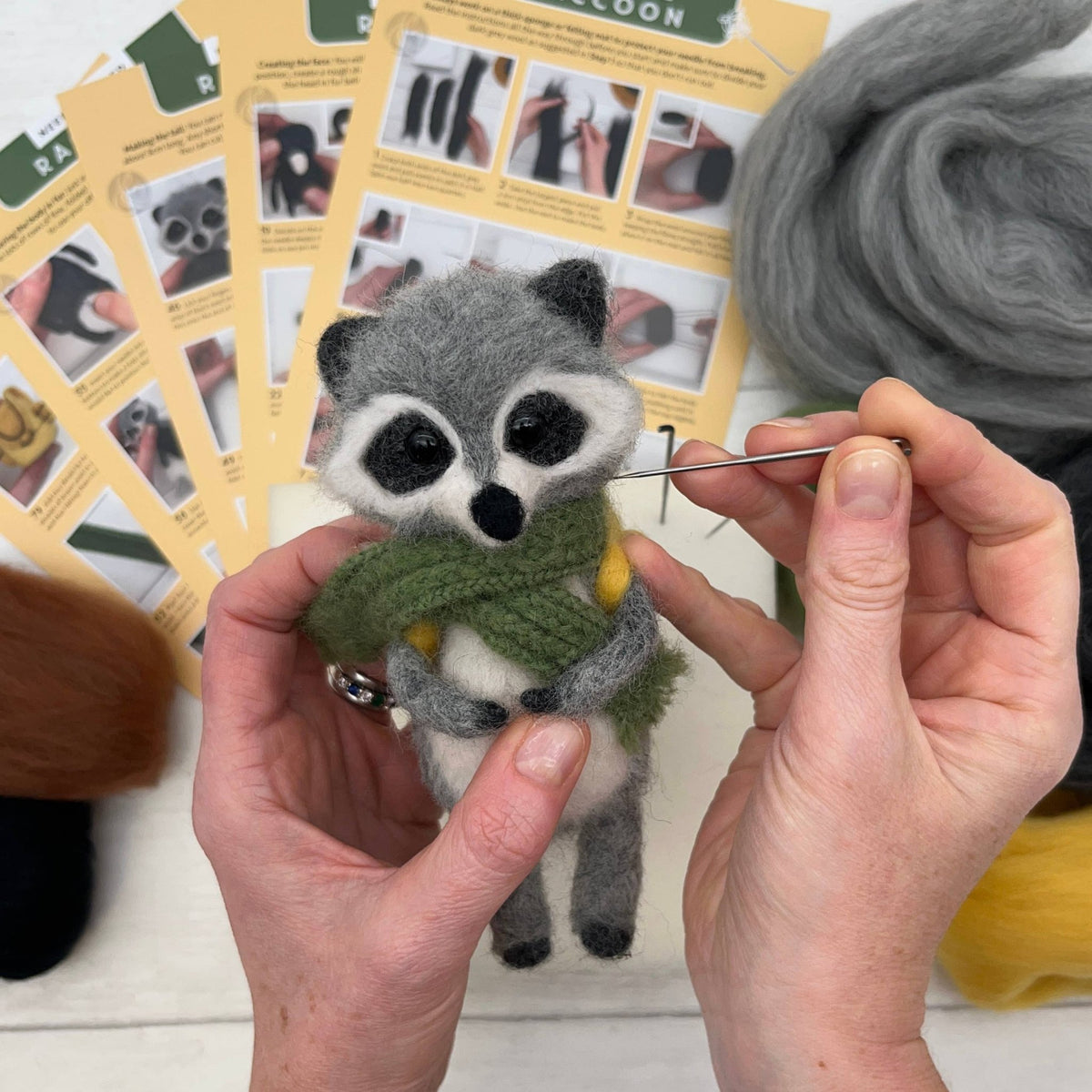Raccoon Needle Felting Kit - Shop at Persephone's Hearth