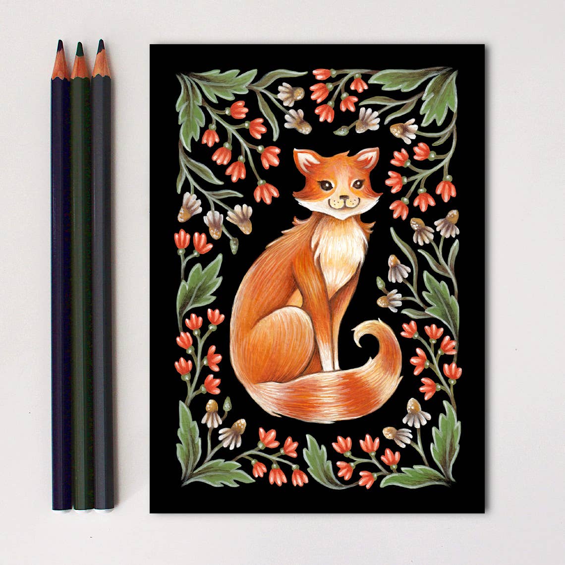 *Retiring* Cat Folk Art Print, multiple sizes - Shop at Persephone's Hearth