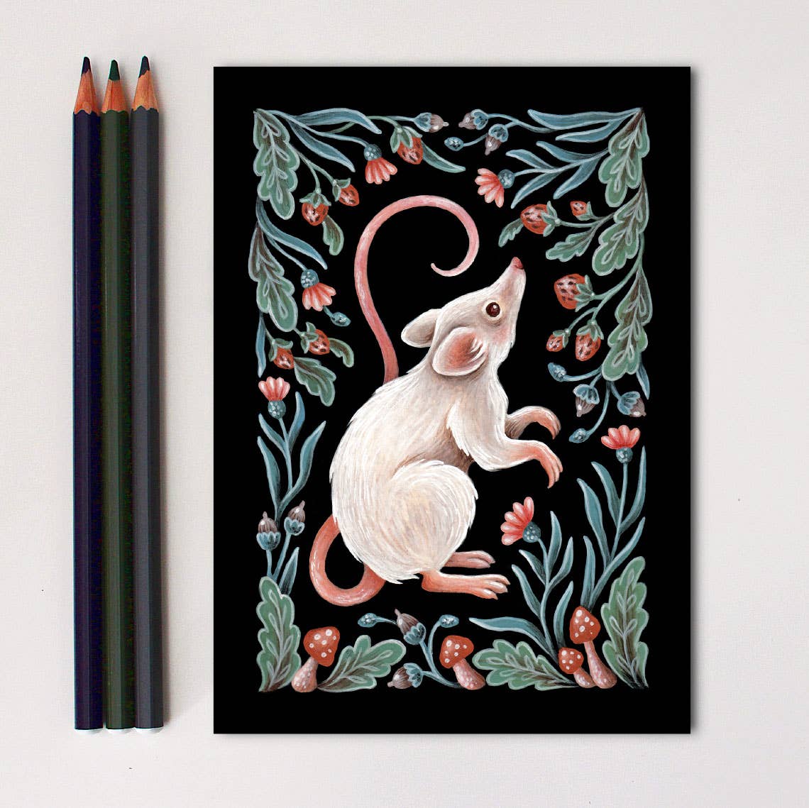 *Retiring* Mouse Folk Art Print, multiple sizes - Shop at Persephone's Hearth