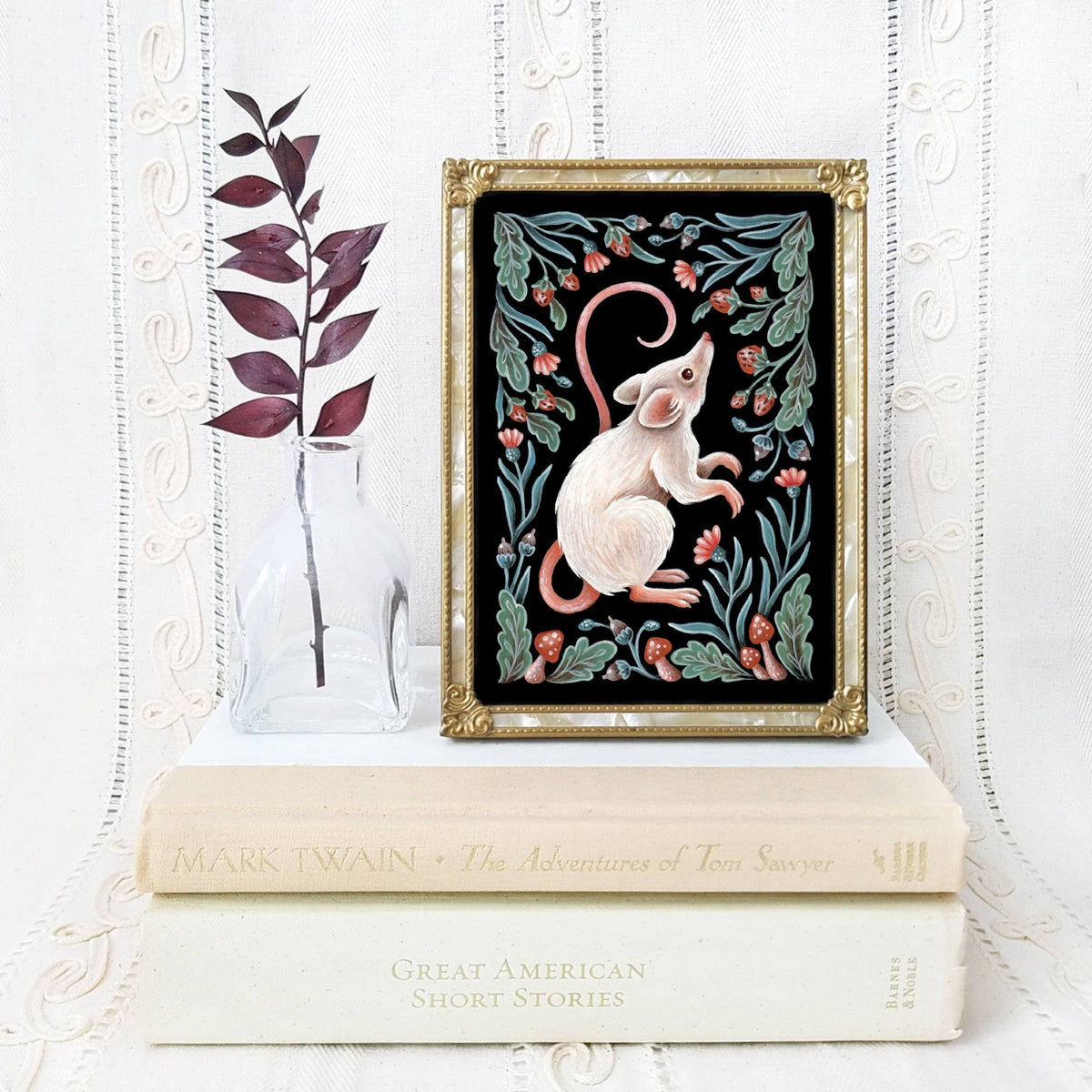 *Retiring* Mouse Folk Art Print, multiple sizes - Shop at Persephone's Hearth