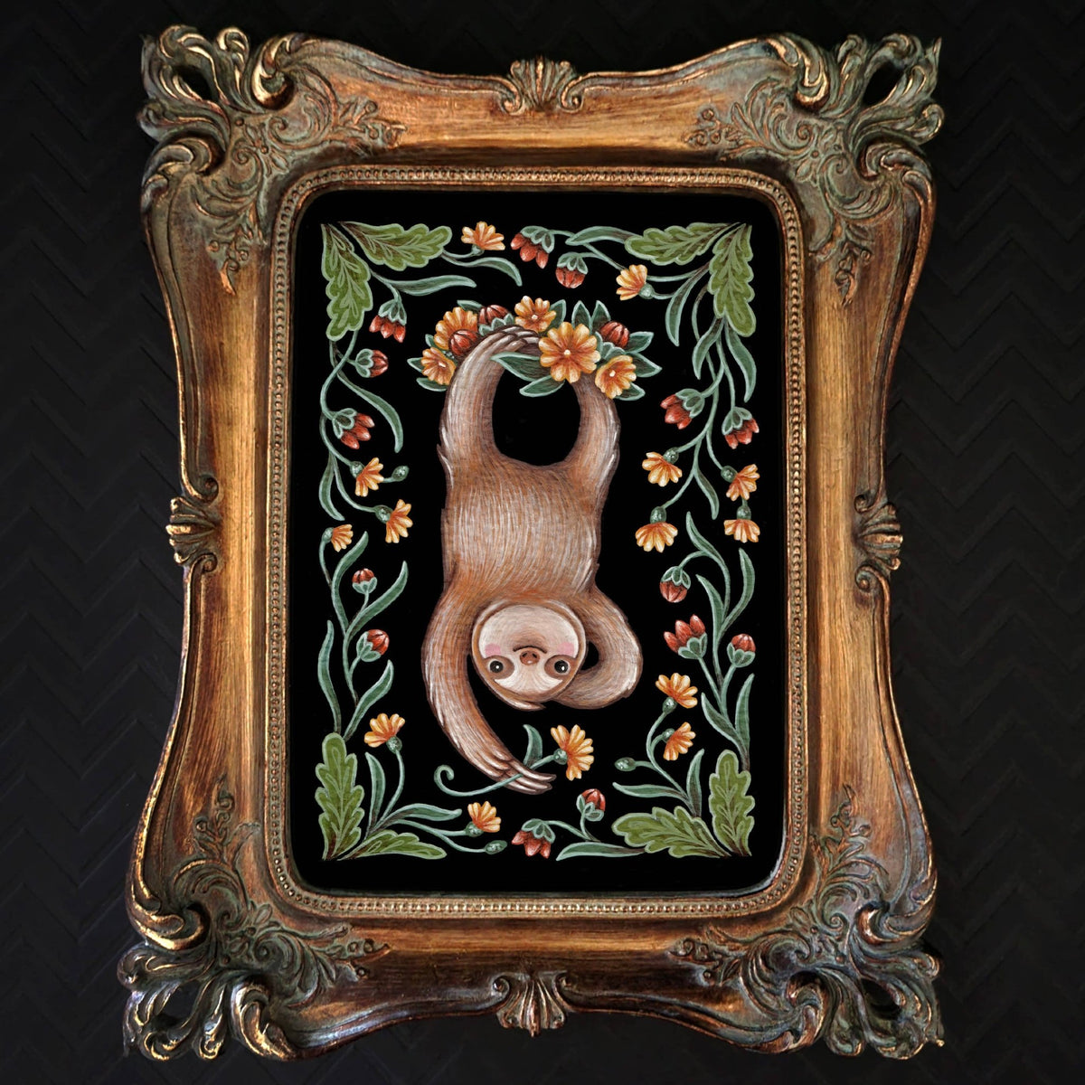 *Retiring* Sloth Folk Art Print, multiple sizes - Shop at Persephone's Hearth