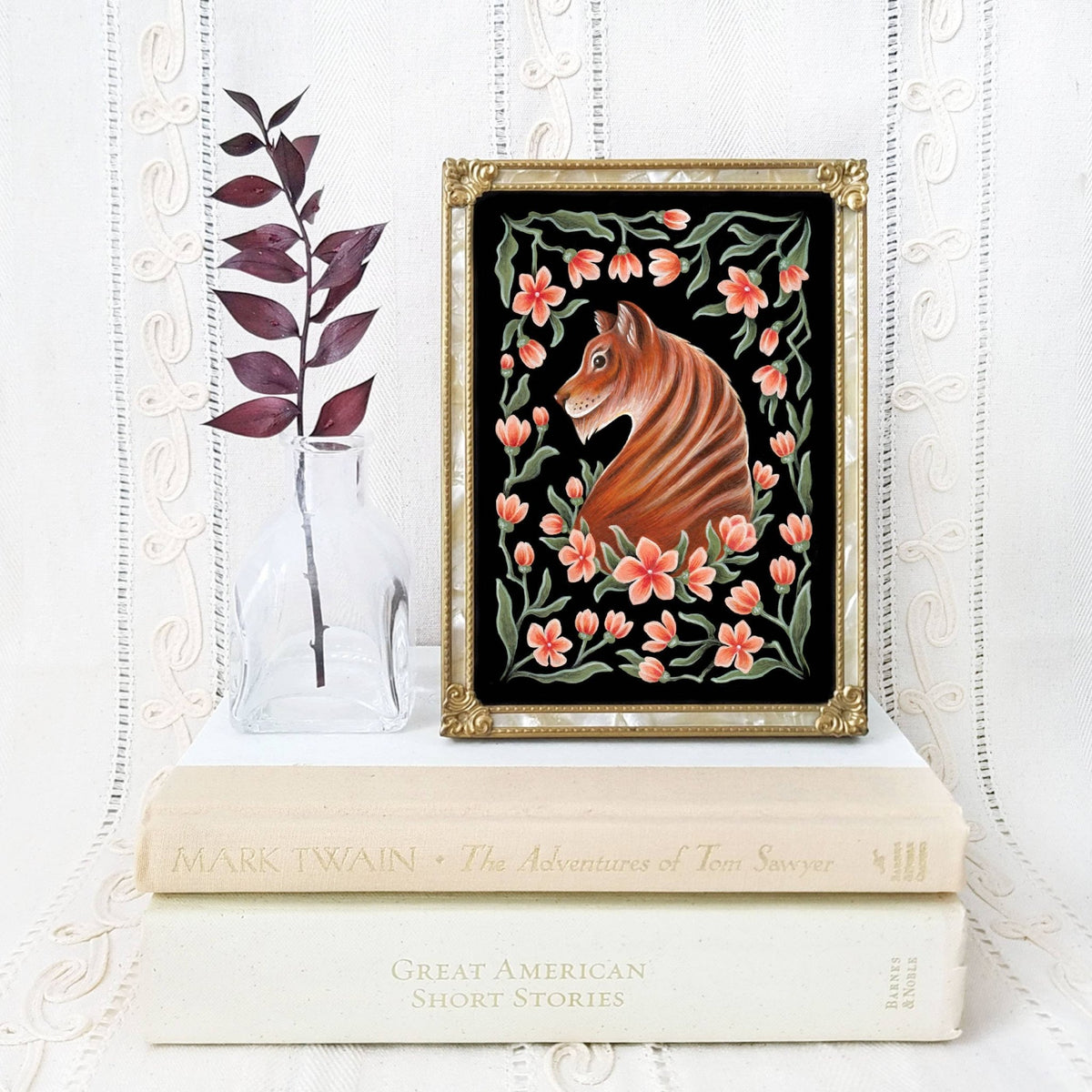 *Retiring* Tiger Folk Art Print, multiple sizes - Shop at Persephone's Hearth