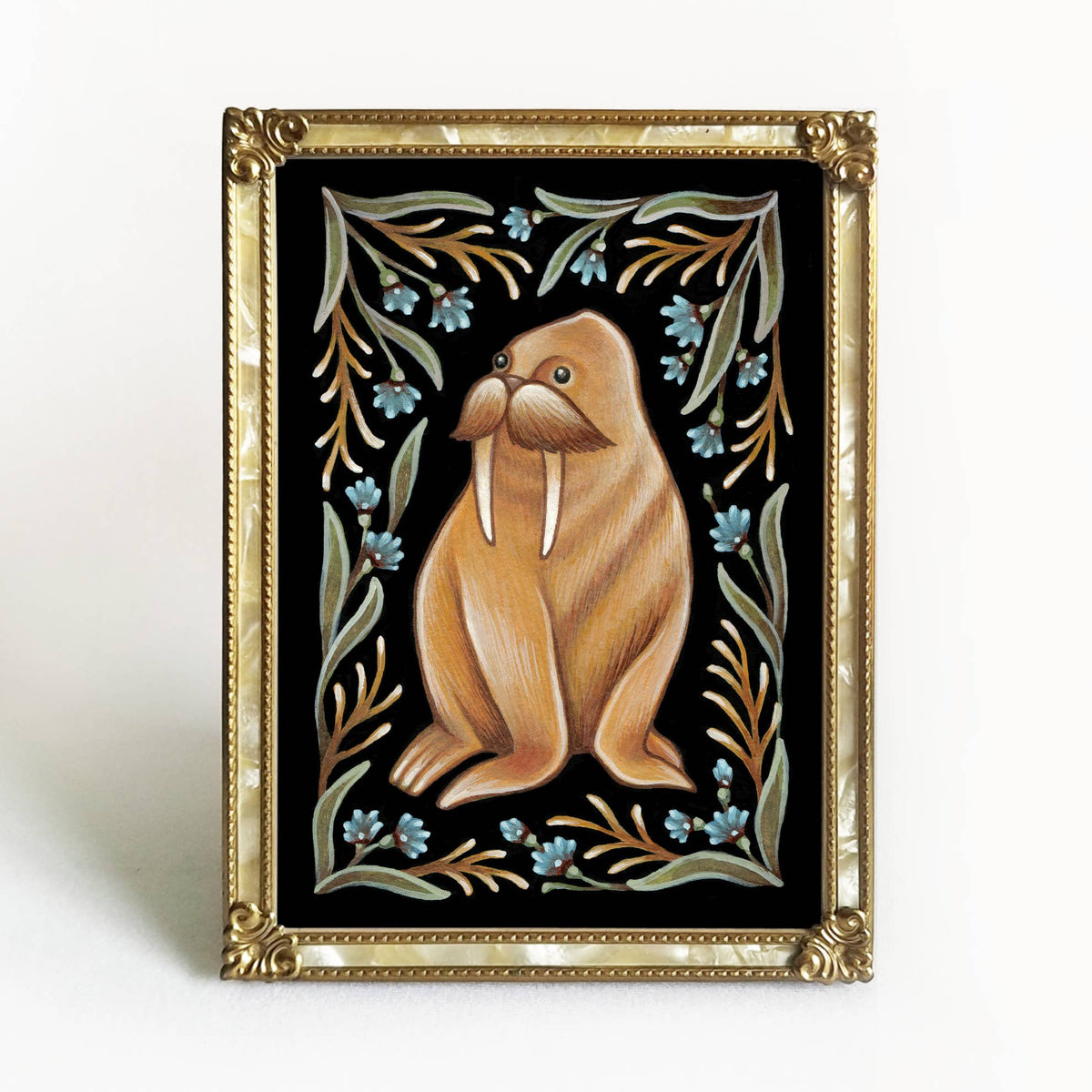 *Retiring* Walrus Folk Art Print, multiple sizes - Shop at Persephone's Hearth