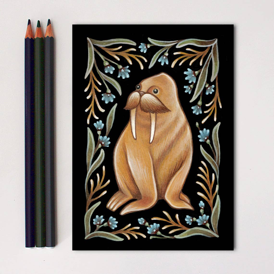 *Retiring* Walrus Folk Art Print, multiple sizes - Shop at Persephone's Hearth
