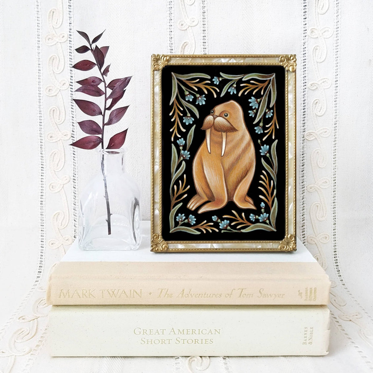 *Retiring* Walrus Folk Art Print, multiple sizes - Shop at Persephone's Hearth
