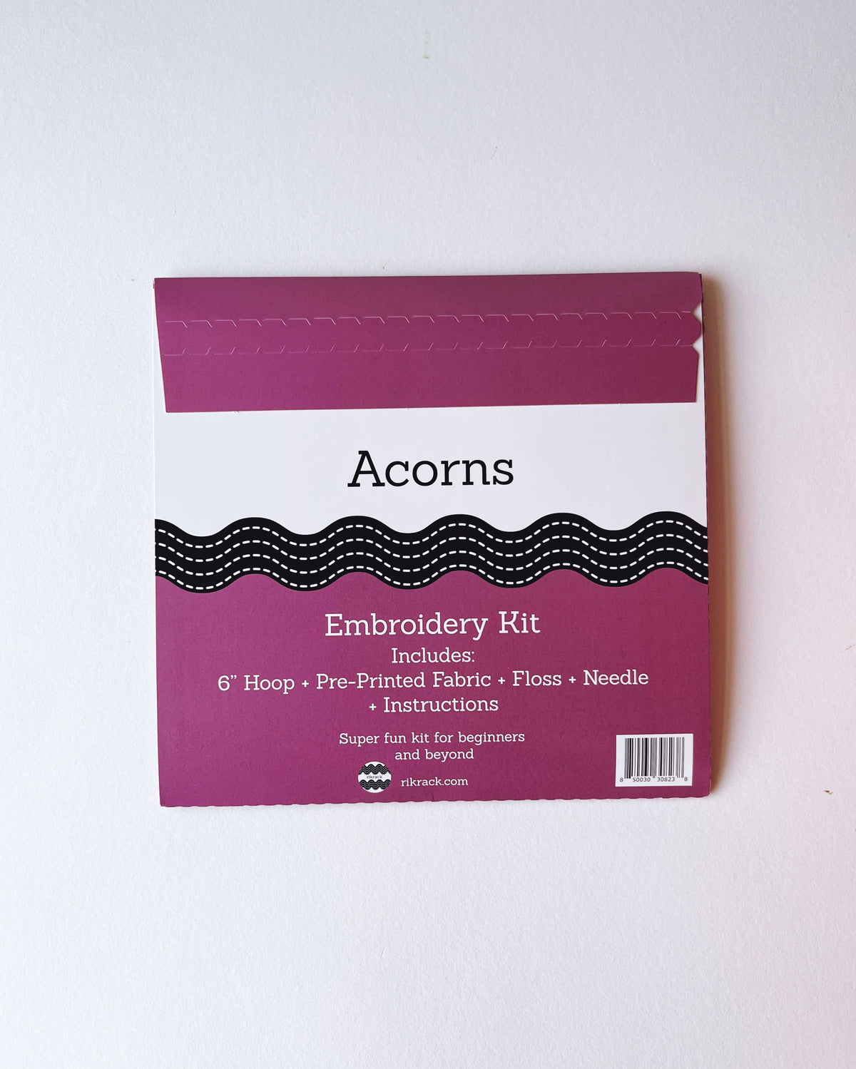 Rikrack Embroidery Kit 6" Beginner Acorns Embroidery Kit