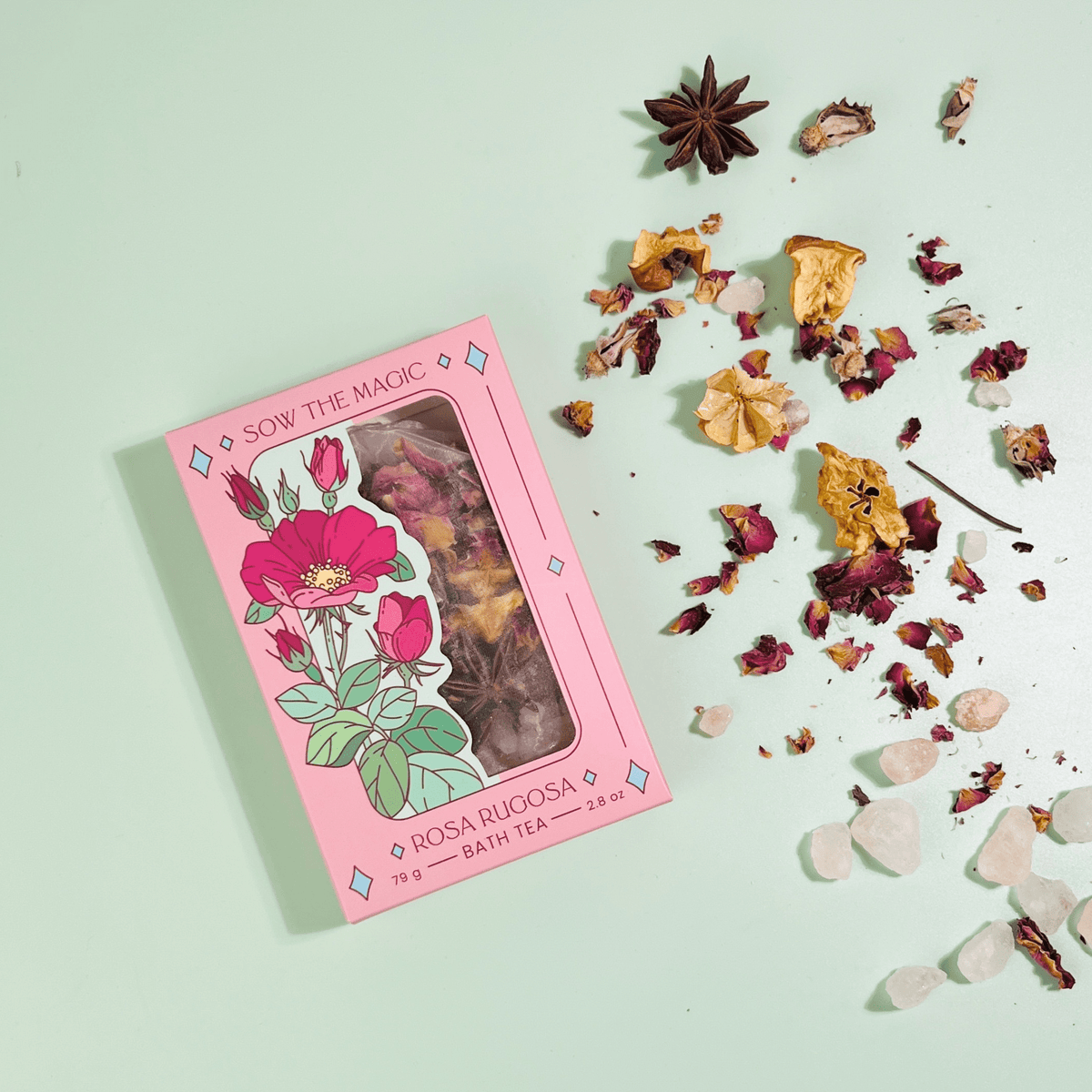 Rosa Rugosa Tarot Botanical Bath Tea Box - Shop at Persephone's Hearth