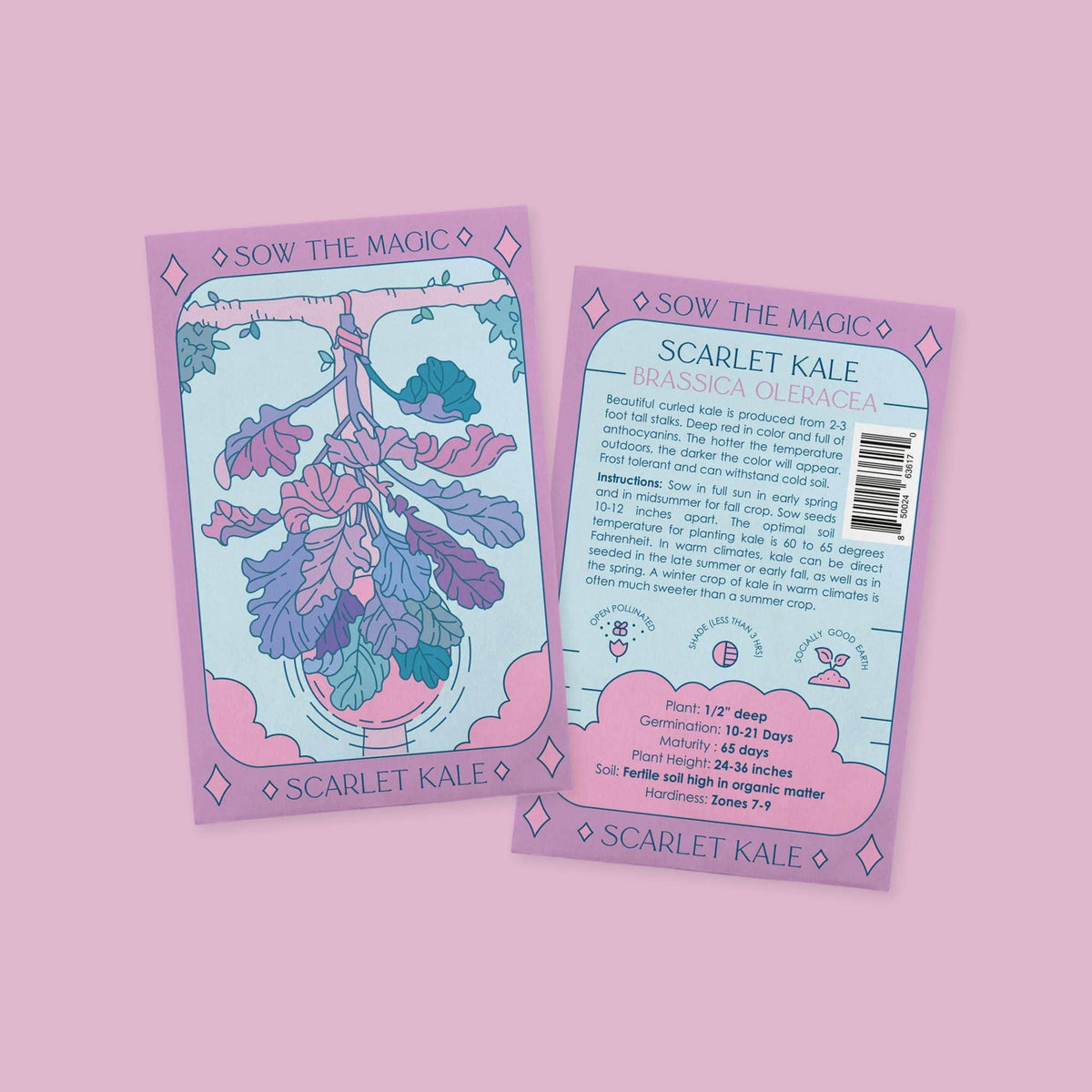Scarlet Kale Tarot Garden Seed Packet - Shop at Persephone's Hearth