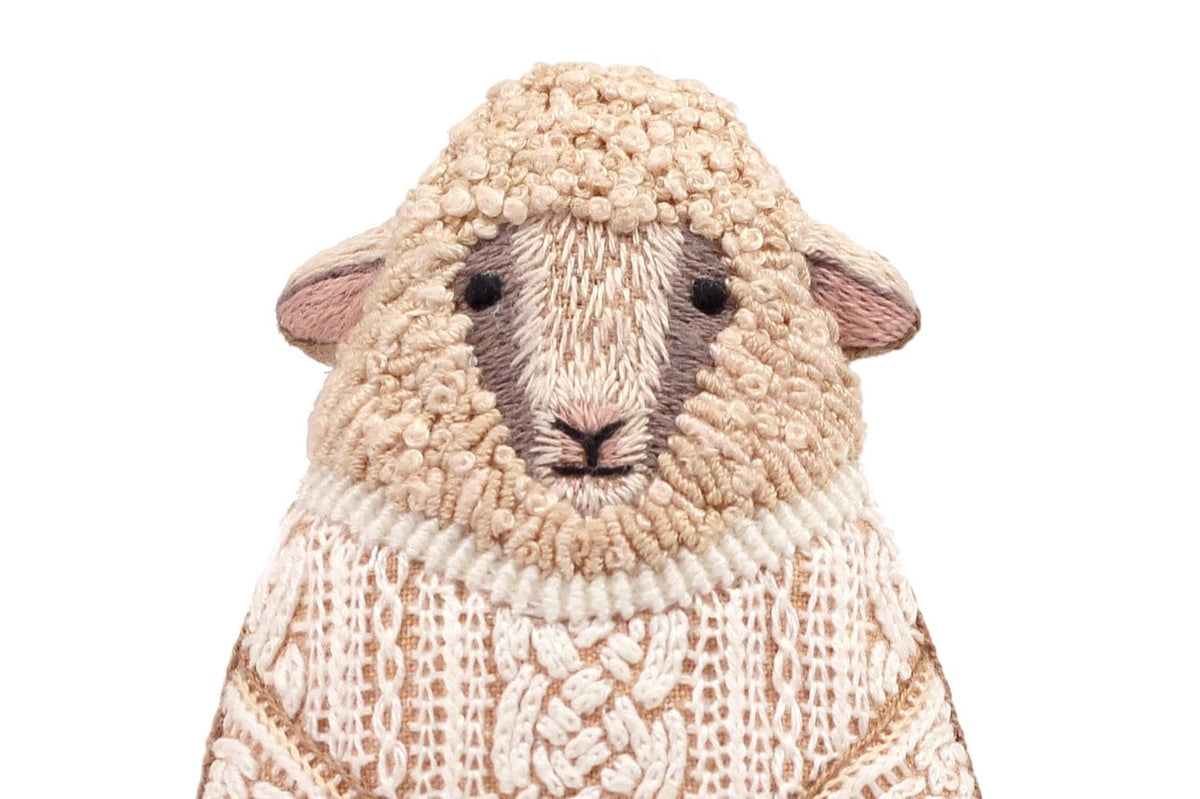 "Sheep" Embroidery Doll Kit - Shop at Persephone's Hearth