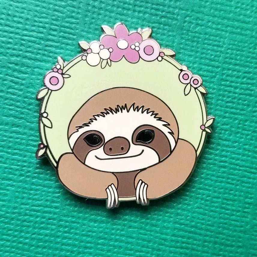 Sloth Enamel Needle Minder - Shop at Persephone's Hearth