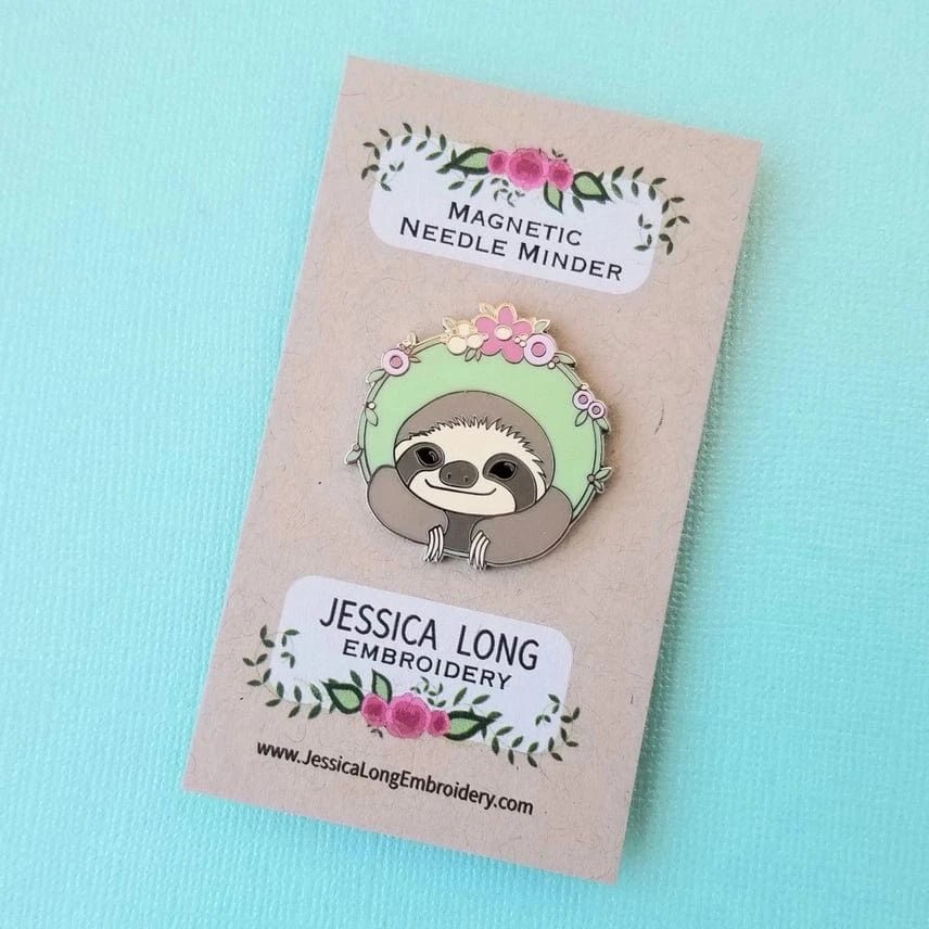 Sloth Enamel Needle Minder - Shop at Persephone's Hearth