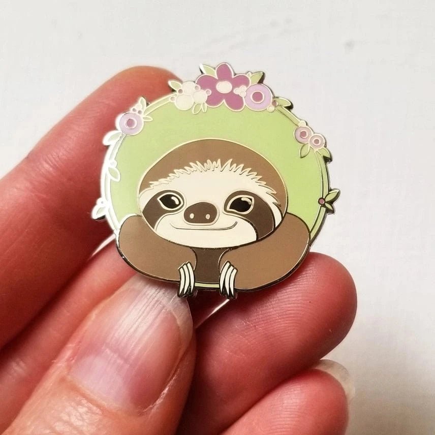 Sloth Enamel Needle Minder - Shop at Persephone's Hearth
