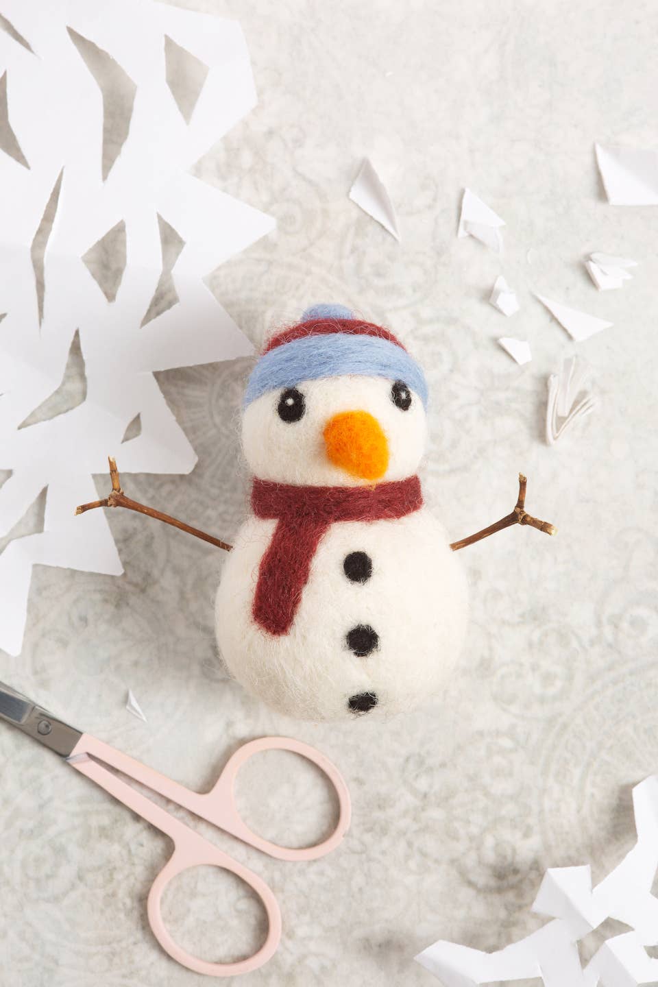Snowman Mini Needle Felting Kit - Shop at Persephone's Hearth