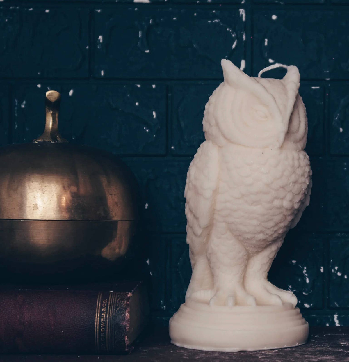 Snowy Owl Pillar Candle - Shop at Persephone's Hearth