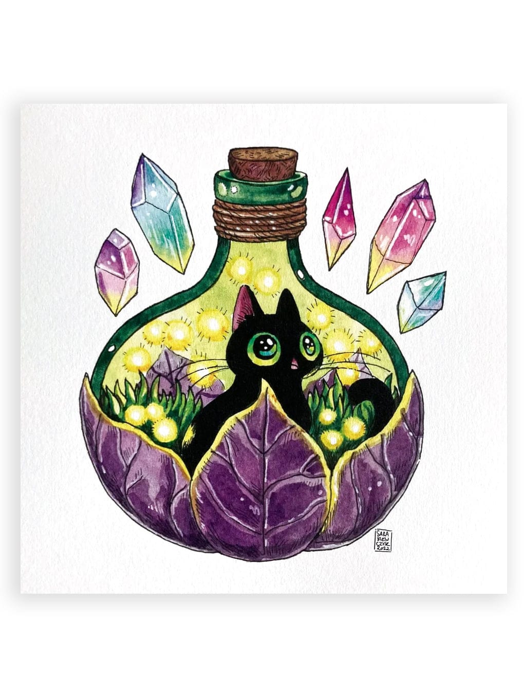 Song of The Crystals Art Print, 7.9" x 7.9" - Shop at Persephone's Hearth