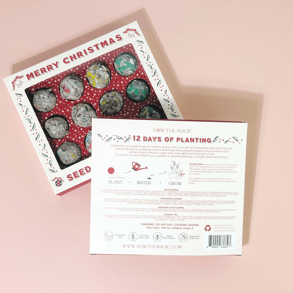 Sow the Magic 12 Days of Planting Christmas Seed Ball Set Advent Calendar