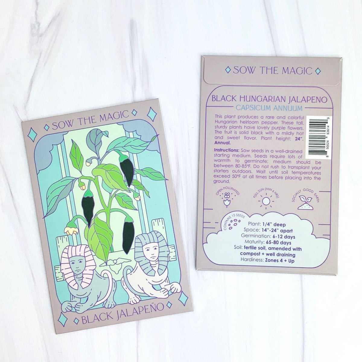 Sow the Magic Black Hungarian Jalapeño Tarot Garden + Gift Seed Packet