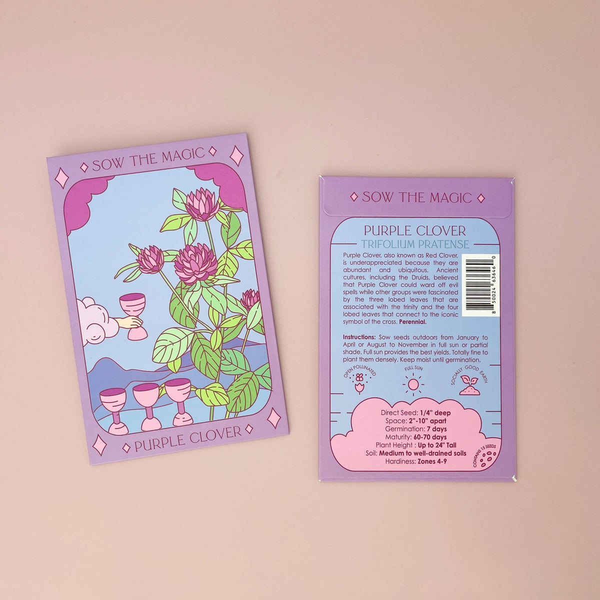 Sow the Magic Purple Clover Tarot Garden + Gift Seed Packet