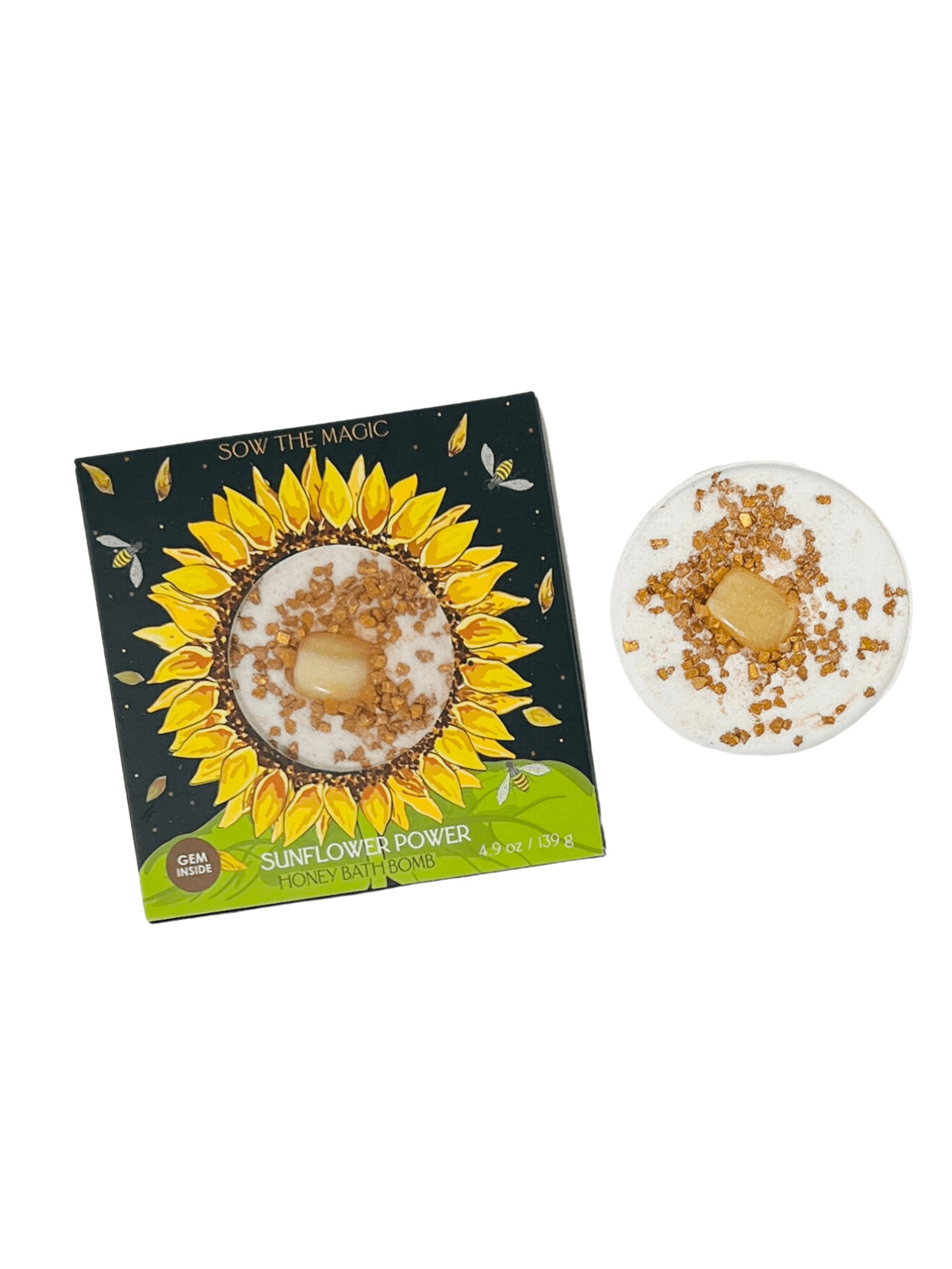 Sunflower Power Honey Bath Bomb with Amber
