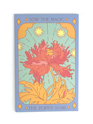 Sow the Magic The Poppy Star Tarot Garden Seed Packet