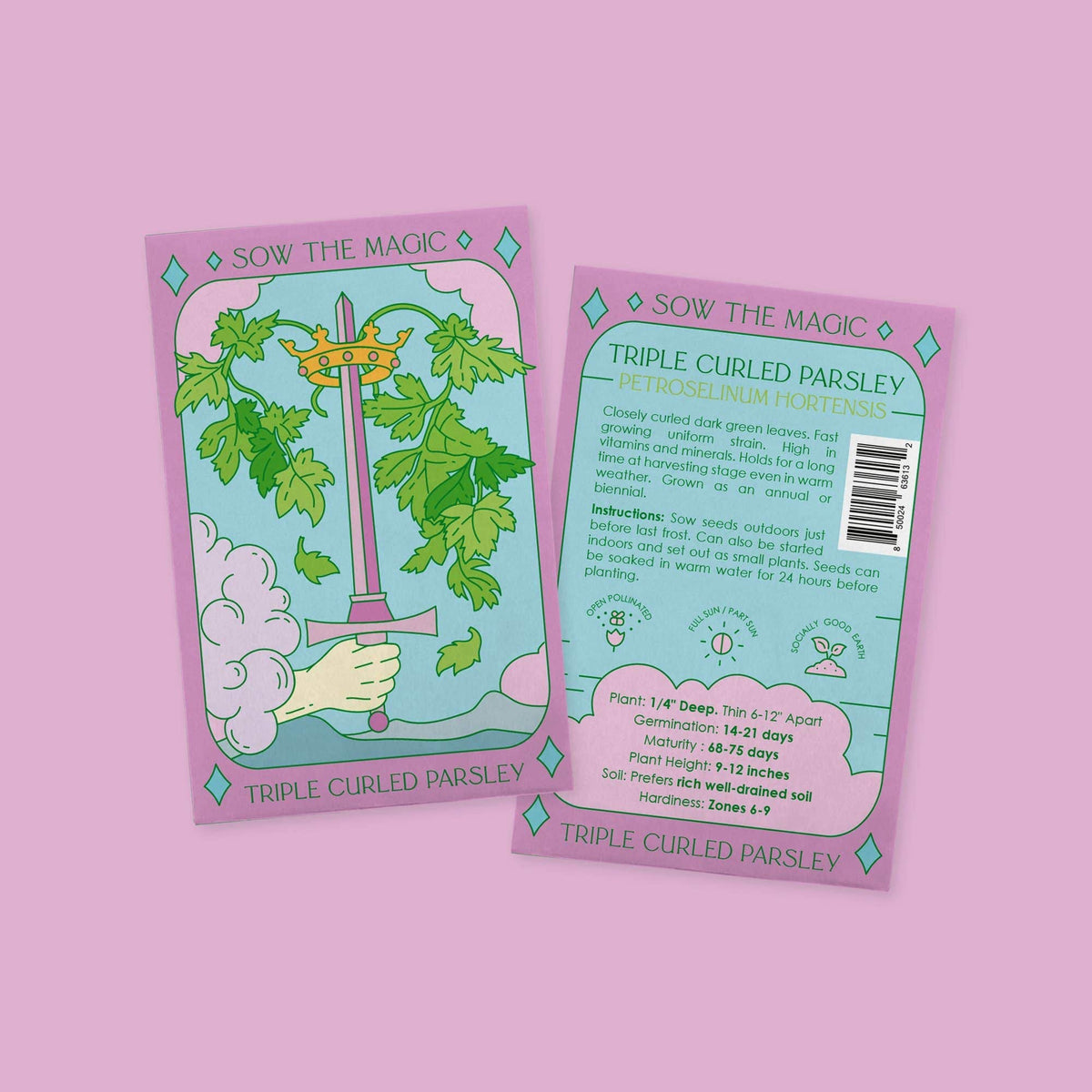 Sow the Magic Triple Curled Parsley Tarot Garden + Gift Seed Packet