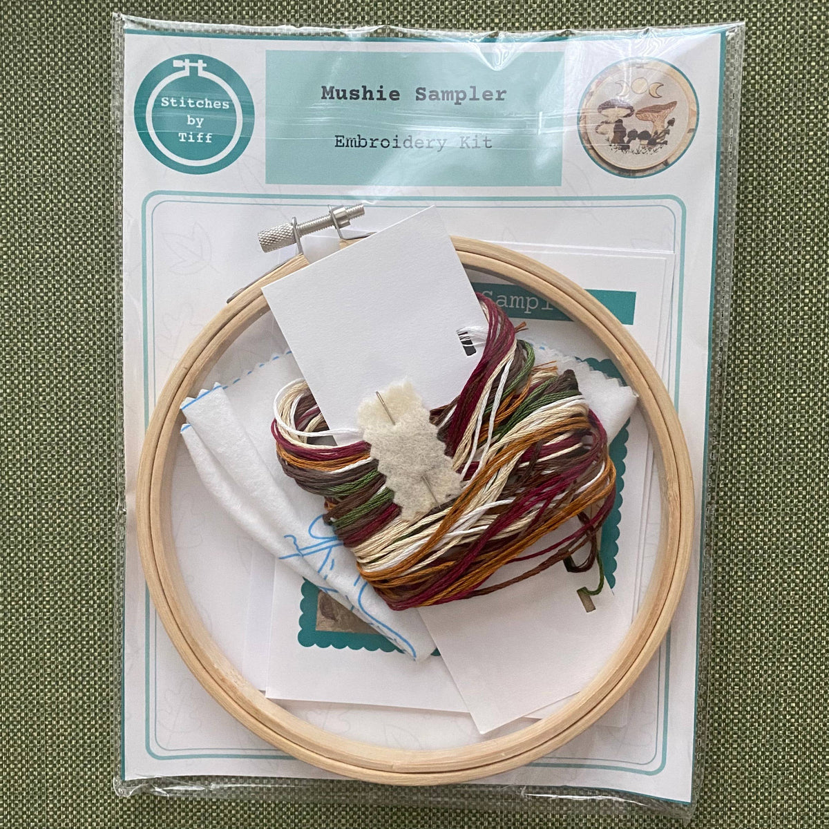 Stitches By Tiff 6" Beginner Mushie DIY Embroidery Kit