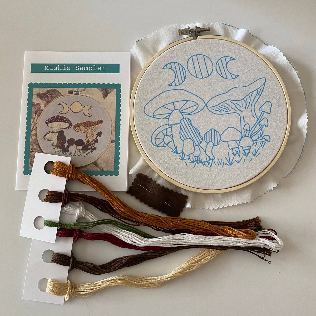 Stitches By Tiff 6" Beginner Mushie DIY Embroidery Kit