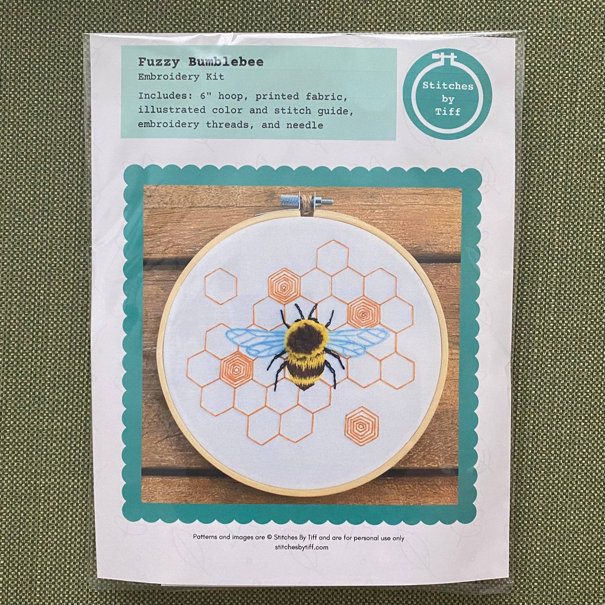 Stitches By Tiff 6" Fuzzy Bumblebee Craft DIY Embroidery Kit