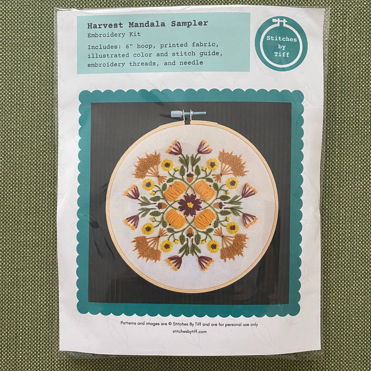 Stitches By Tiff 6" Harvest Mandala Sampler Craft DIY Embroidery Kit