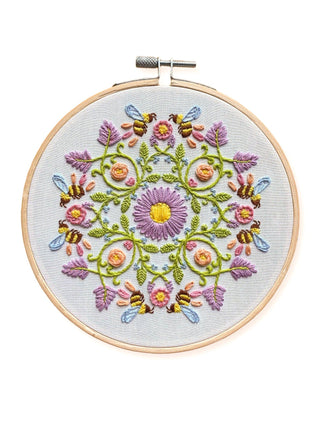 Stitches By Tiff Embroidery Kit 6" Bee Mandala DIY Embroidery Kit