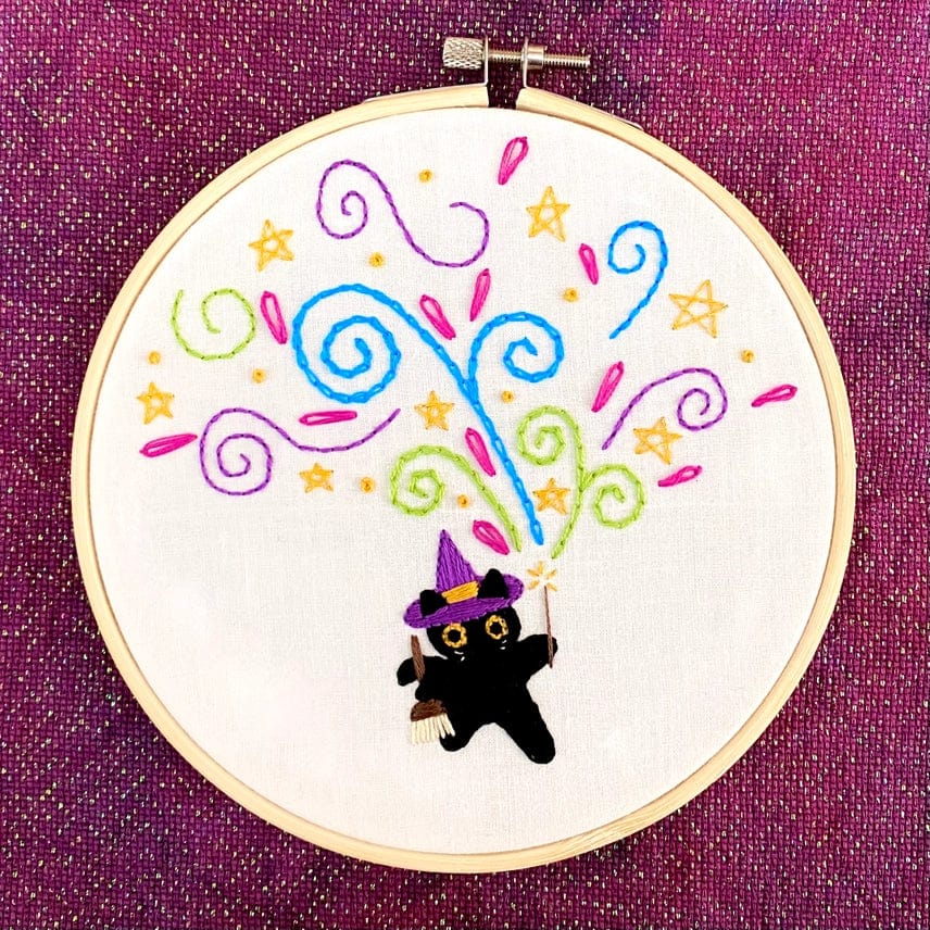 Stitches By Tiff Embroidery Kit 6" Beginner "The Meowgician" Embroidery Kit